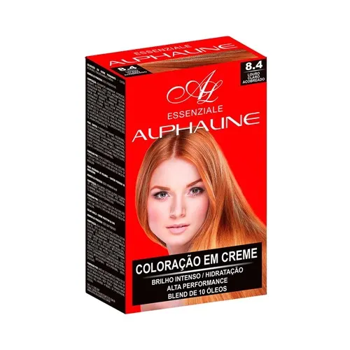 Coloração Essenziale Louro Claro Acobreado 8.4 - Alpha Line 