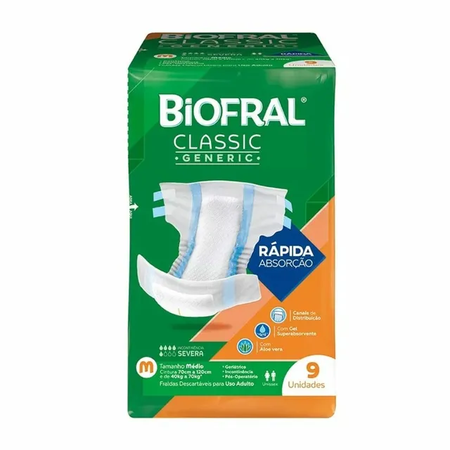 Fralda Adulto Biofral Classic M 9 Unidades