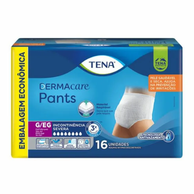 Fralda Adulto Tena Pants Dermacare Mega G/Eg 16 Unidades