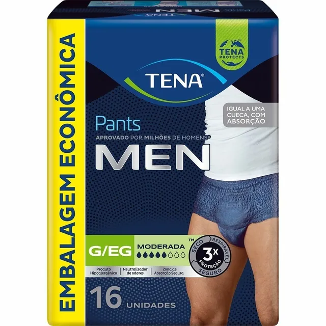 Roupa Intima Tena Pants Men G/Eg Com 16 Unidades