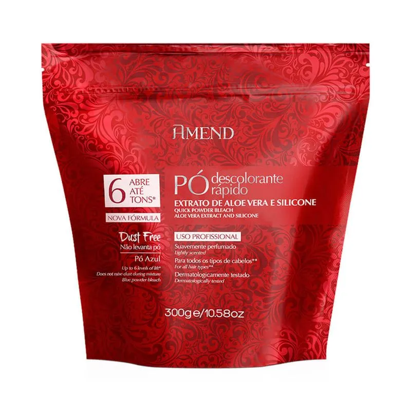 Pó Descolorante Aloe Vera E Silicone Vermelho 300g Ref. 918 Amend