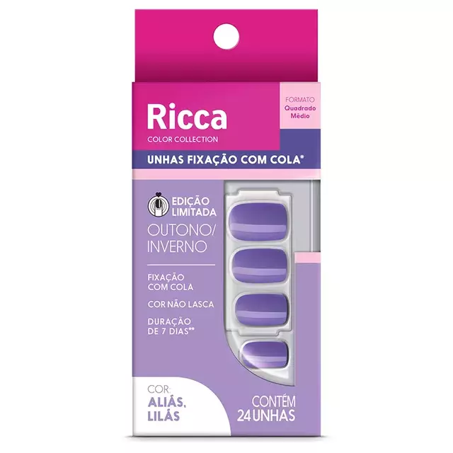 Unhas Ricca Color Collection Out/Inver Alias, Lilás