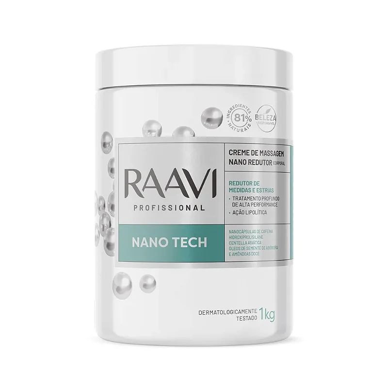 Creme de Massagem Nano Redutor Fittie Raavi 500G