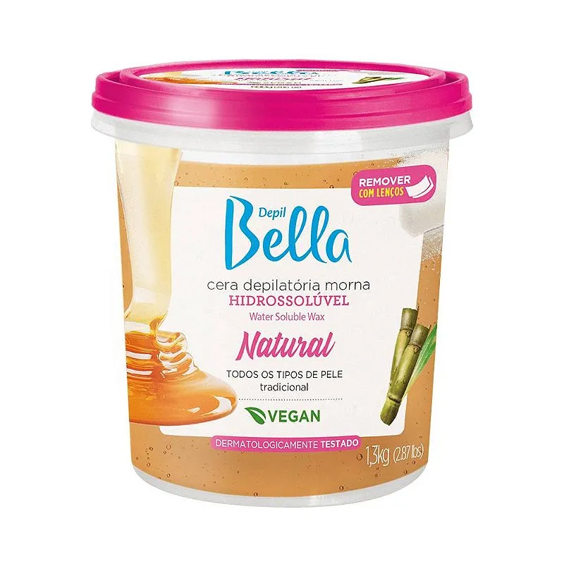 Cera Depilatória Hidrossolúvel Tradicional 1,3KG Depil Bella