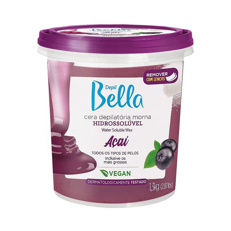 Cera Depil Bella Hidrossolúvel Açaí 1,3Kg