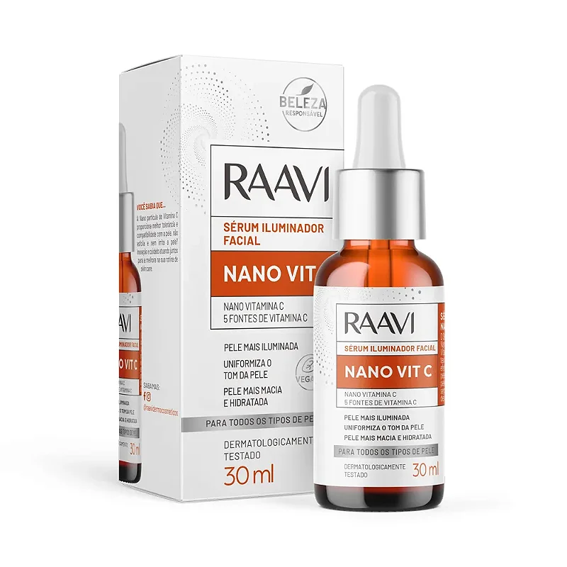 Sérum Facial Iluminador Nano Vita C Raavi 30Ml