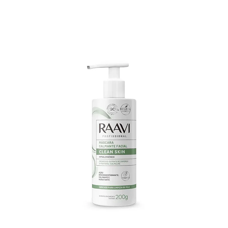 Máscara Calmante Facial Clean Skin Raavi 200G