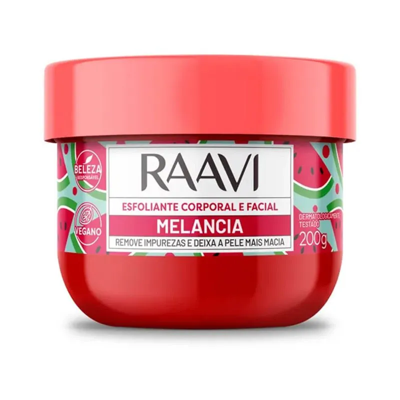 Esfoliante Corporal e Facial Raavi Morango 200g