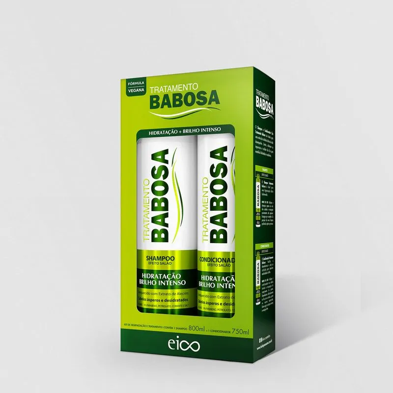 Kit Shampoo + Condicionador Amo Babosa 800ML Eico