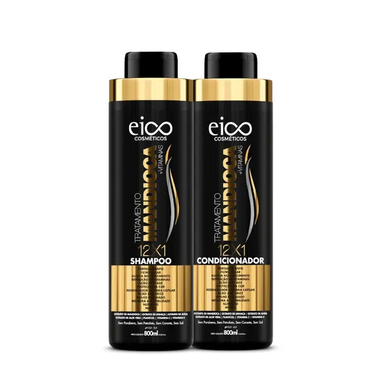 Kit Shampoo + Condicionador Mandioca 800ml Eico
