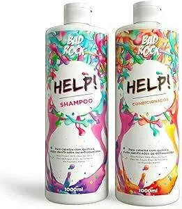 Kit Shampoo E Condicionador Cabelos Com Química 1000ml - Bad Rock Help