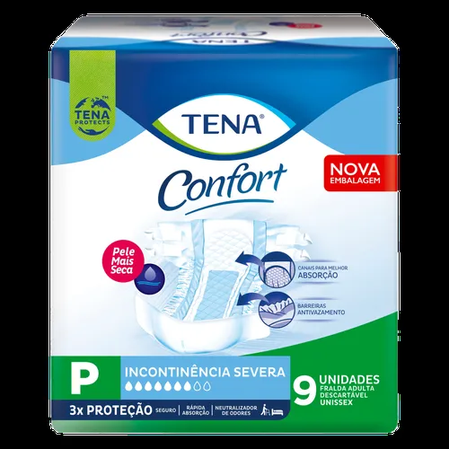 Fralda Descartável Adulto Tena Confort P Pacote 9 Unidades