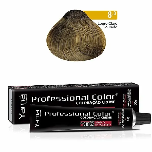 Coloração Professional Color Nano Infusion 8.3 Louro Claro Dourado Yamá