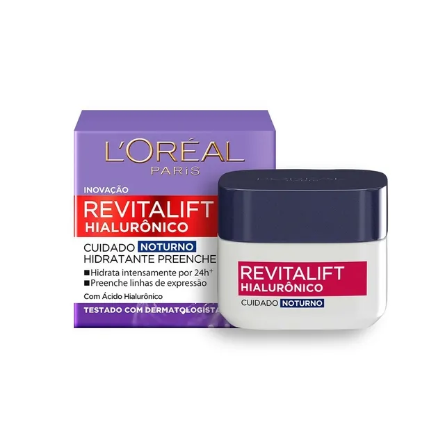 Revitalift Creme Facial Hialurônico Noturno Loreal Paris 49g