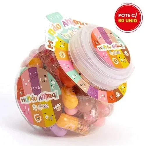 Lip Gloss Infantil Mundo Animal 3090.1.1 Vivai Pote c/ 60 unid