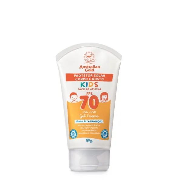 Australian Gold Gel Creme KIDS Protetor Solar Corpo e Rosto FPS70 120g