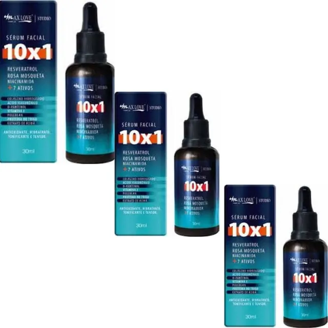 Kit Sérum 10x1 Resveratrol Rosa Mosqueta Maxlove