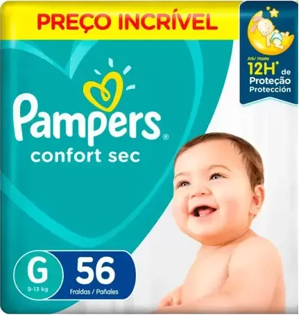 Fralda Pampers Confort Sec Com 56 Unidades G