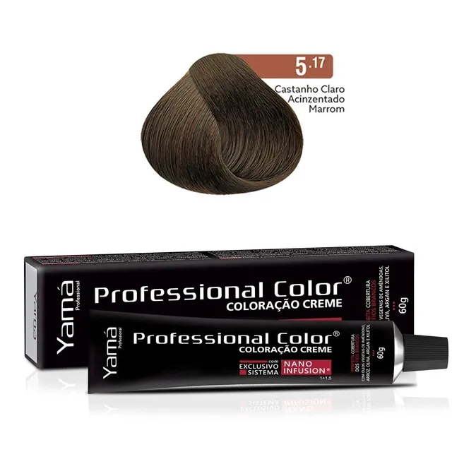 Coloração Professional Color Nano Infusion 5.17 Castanho Claro Acinzentado Marrom Yamá