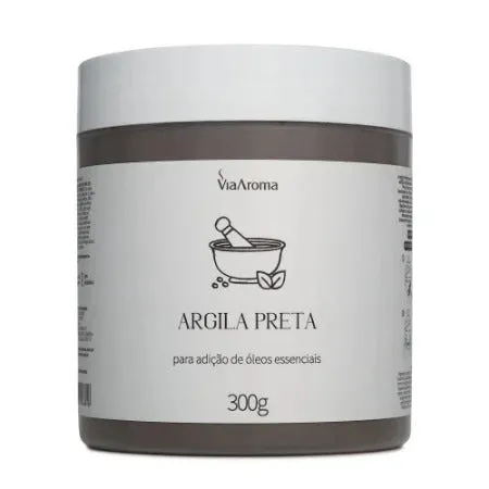 Argila para Corpo e Rosto (Preta) - Via Aroma - 300g