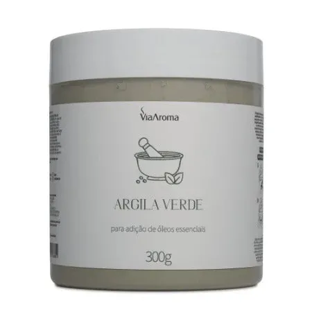 Argila para Corpo e Rosto (Verde) - Via Aroma - Pote com 300g