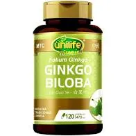 Ginkgo Biloba (Folium Ginkgo) - Unilife - Frasco com 120 Cápsulas de 4