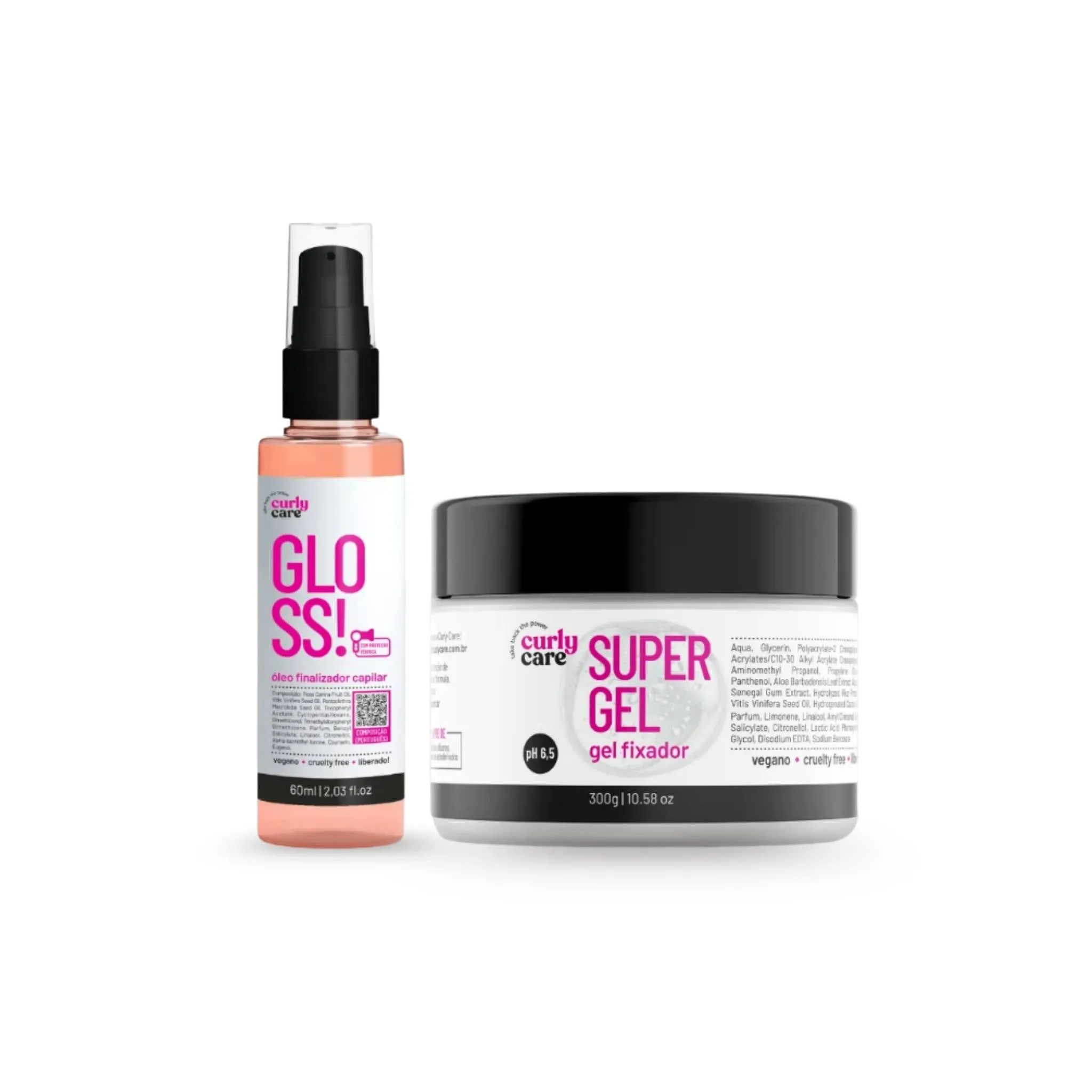 Combo Super Gel Fixador + Gloss Óleo Finalizador - Curly Care