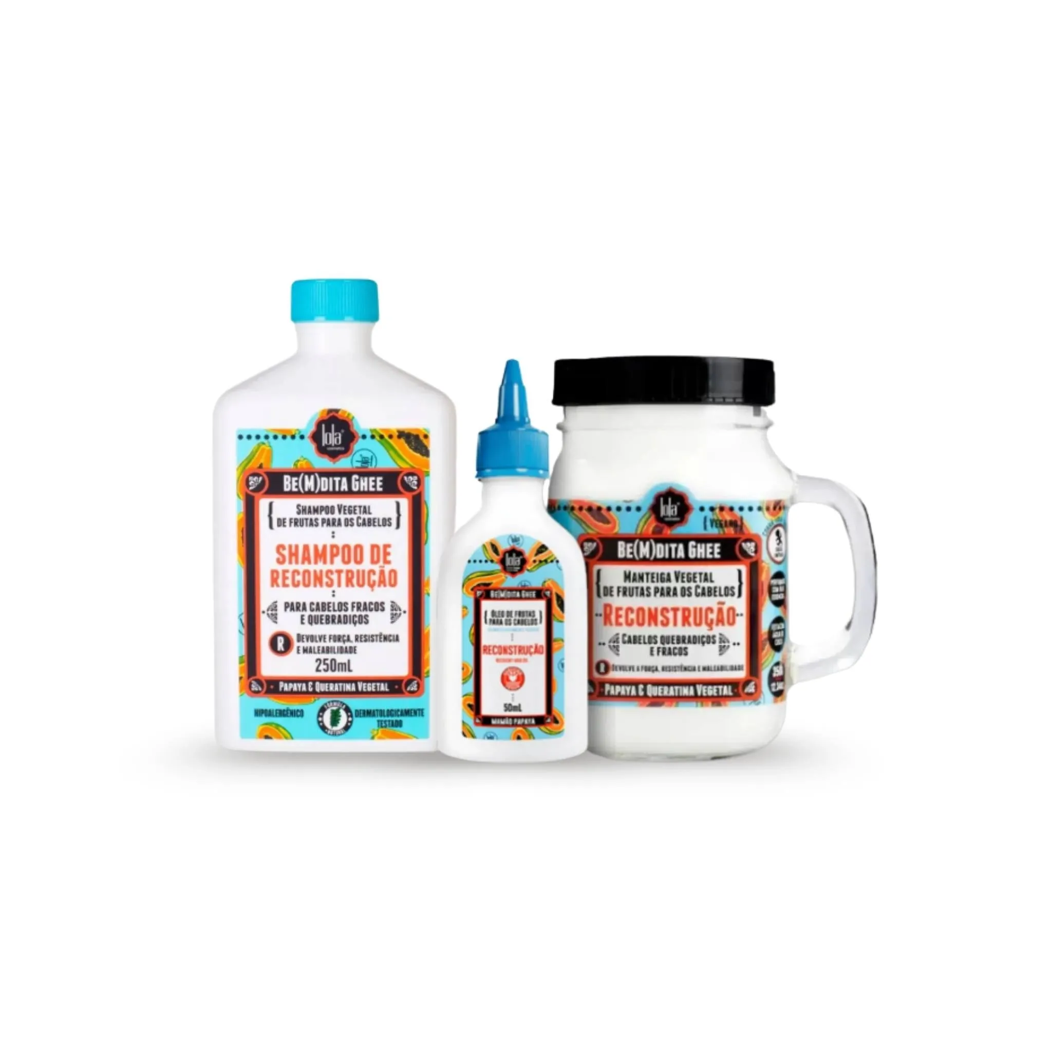 Combo Bemdita Ghee - Reconstrução Mamão Grande - Lola Cosmetics