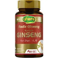 Ginseng (Radix Ginseng Korean) - Unilife - Frasco com 60 Cápsulas de 5