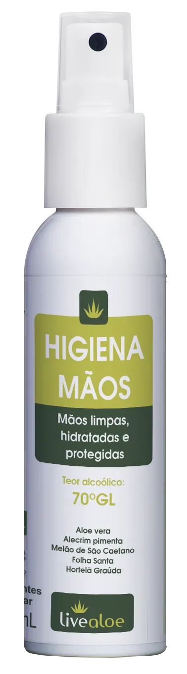 Higiena Mãos - LiveAloe - Frasco com 120ml