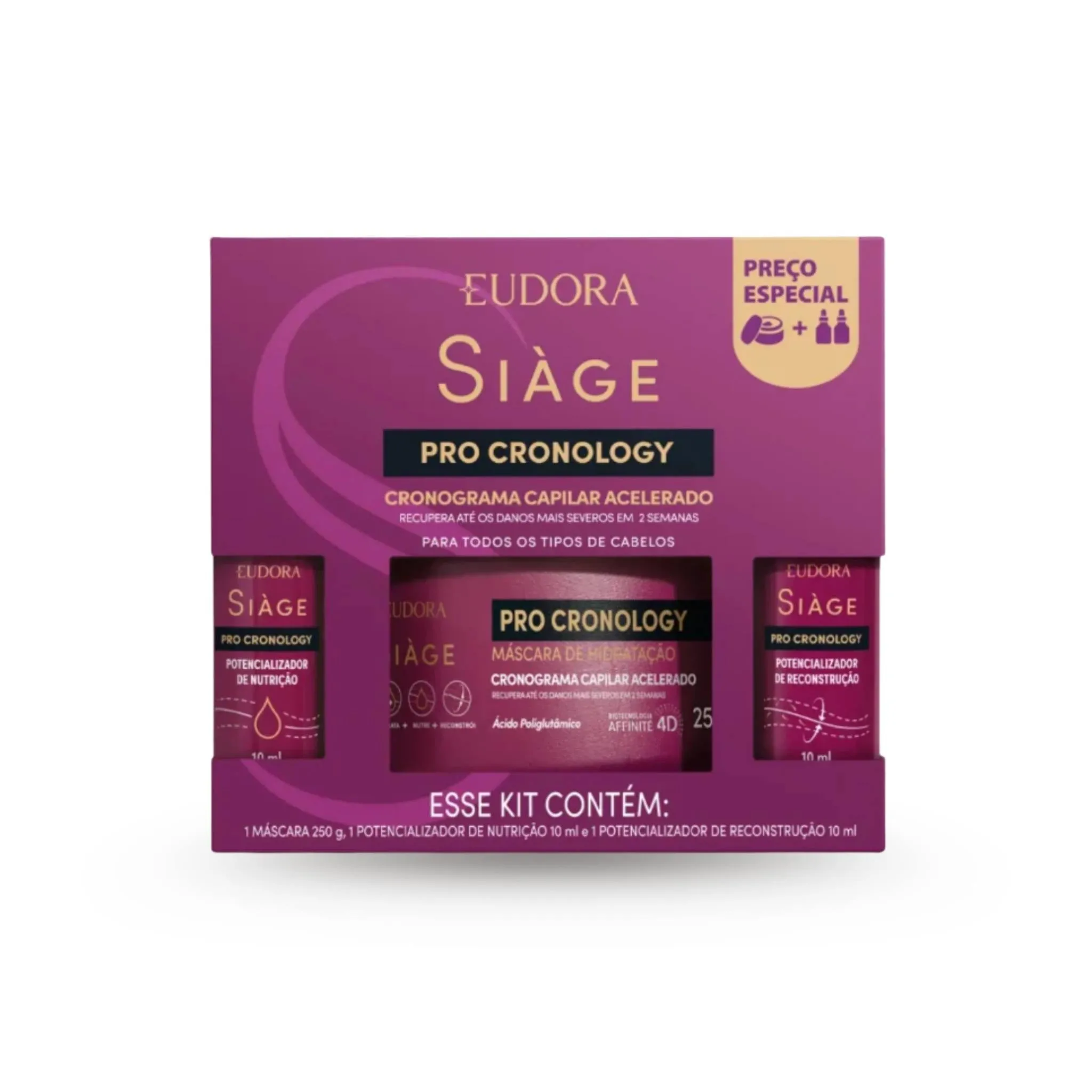 Kit Cronograma Capilar Acelerado Pro Cronology 3 itens Siàge - Eudora