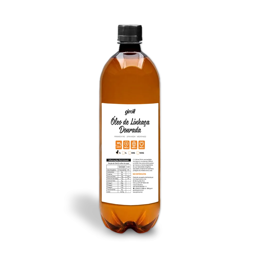 Óleo de Linhaça Dourada - Giroil - Frasco com 1 Litro