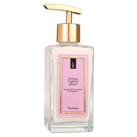 Creme Maos e Corpo - Peônia Garden (Flower) - Via Aroma - Frasco com 2