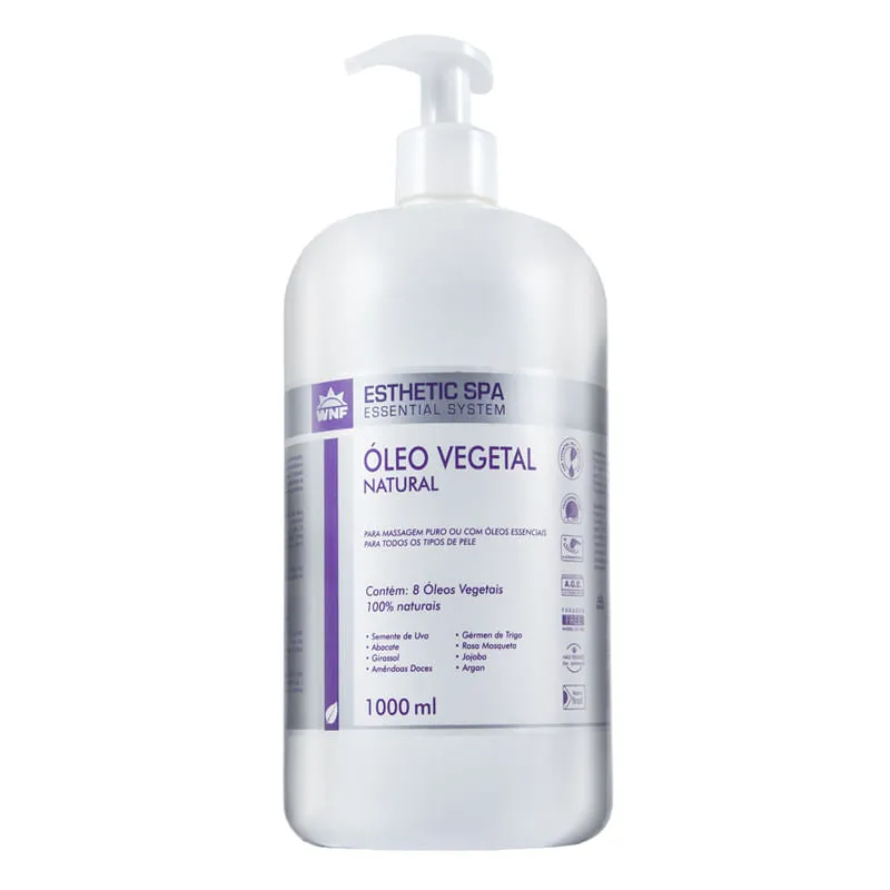 Óleo Vegetal Natural Base para Massagem - WNF - Frasco com 1 Litro