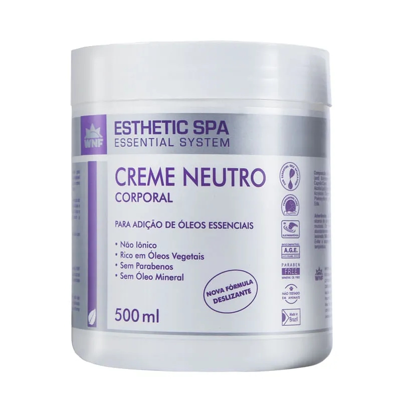 Creme Neutro Corporal para Massagem - WNF - Frasco com 500g