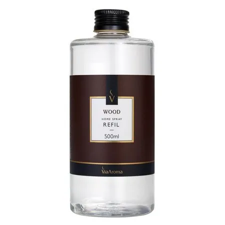 Refil Home Spray - Wood - Via Aroma - Frasco com 500ml