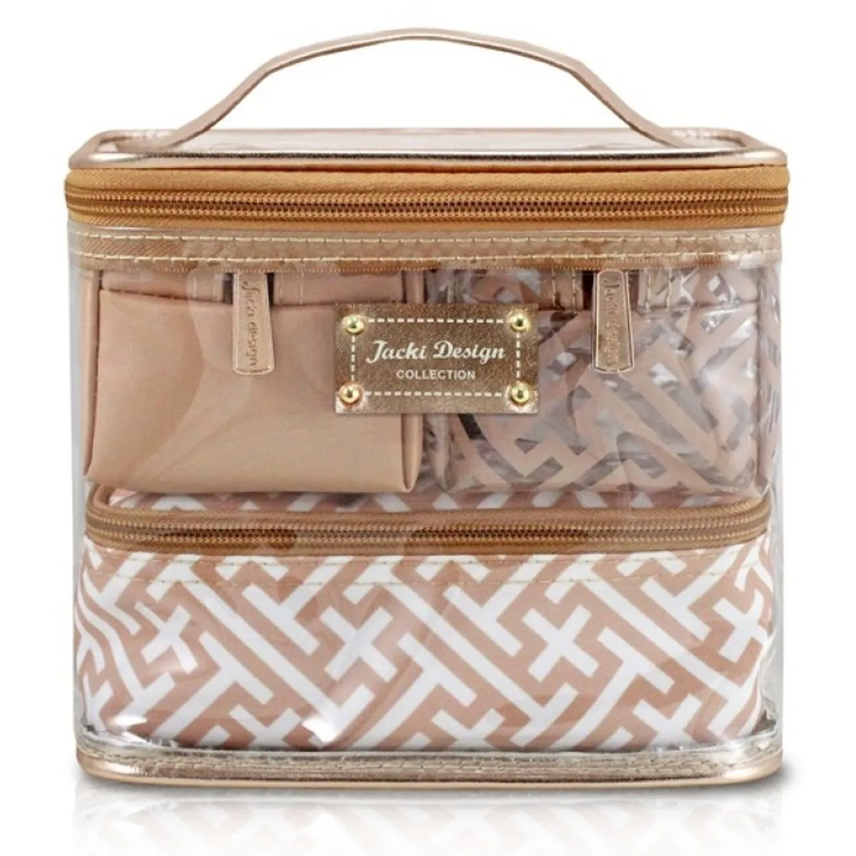 Kit de Necessaire c/ 4 peças Diamante Jacki Design Dourado