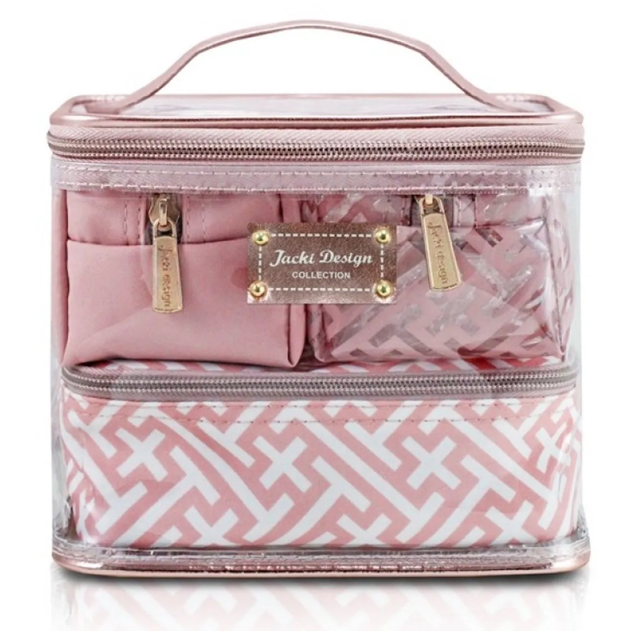 Kit de Necessaire c/ 4 peças Diamante Jacki Design Rosa