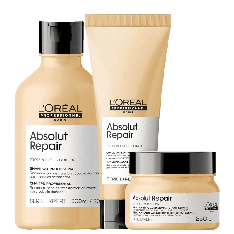 Loreal Absolut Repair Gold Quinoa Trio | Linda Cosméticos
