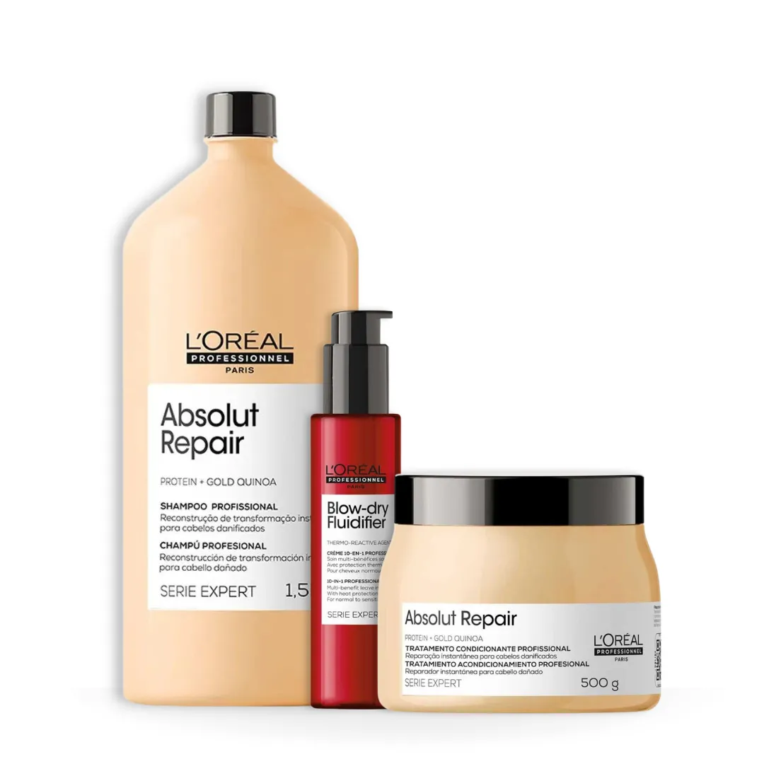 Absolut Repair Gold Sh 1500ml + Masc 500ml + Leave-in 150ml