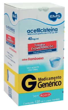 Acetilcisteína 40mg/ml EMS 120ml Xarope Sabor Framboesa