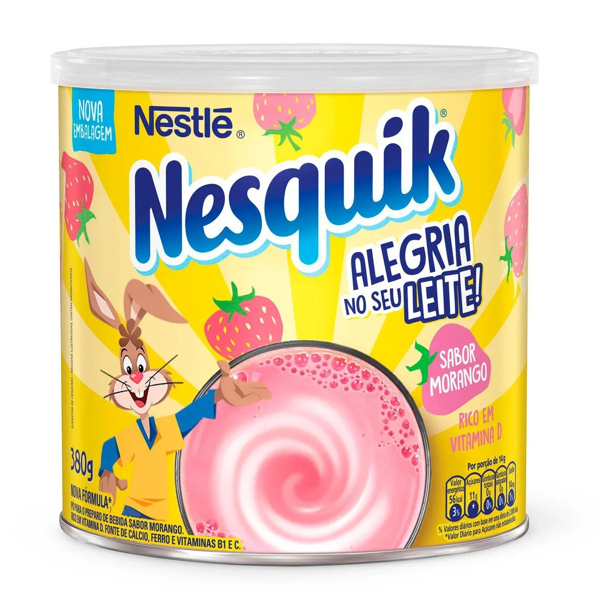 Achocolatado em Pó Nesquik Morango 380g