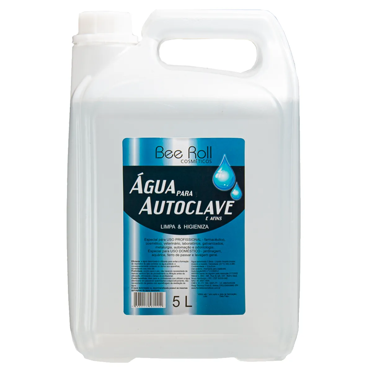 Água para Autoclave Bee Roll Limpa e Higieniza 5L