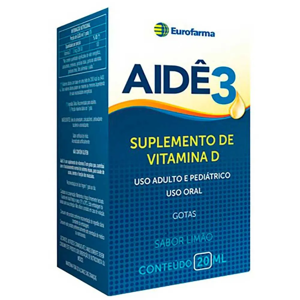 Aidê 3 Gotas Suplemento Vitamina D Eurofarma 20ml