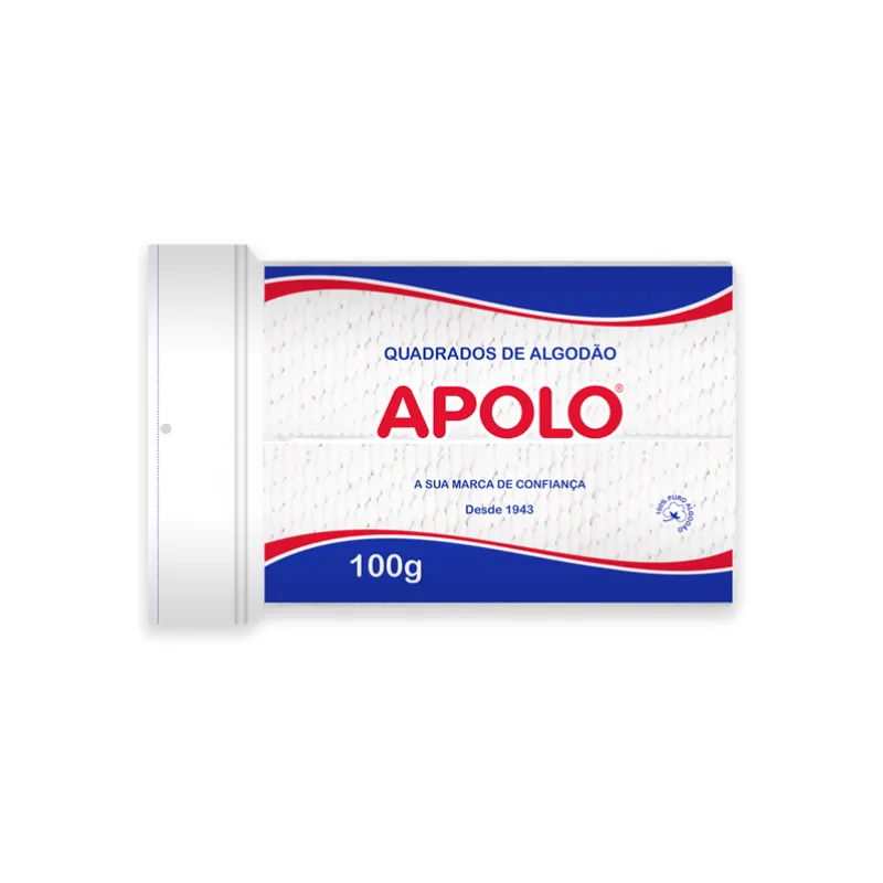 Algodão Quadrado Facial 100G Apolo