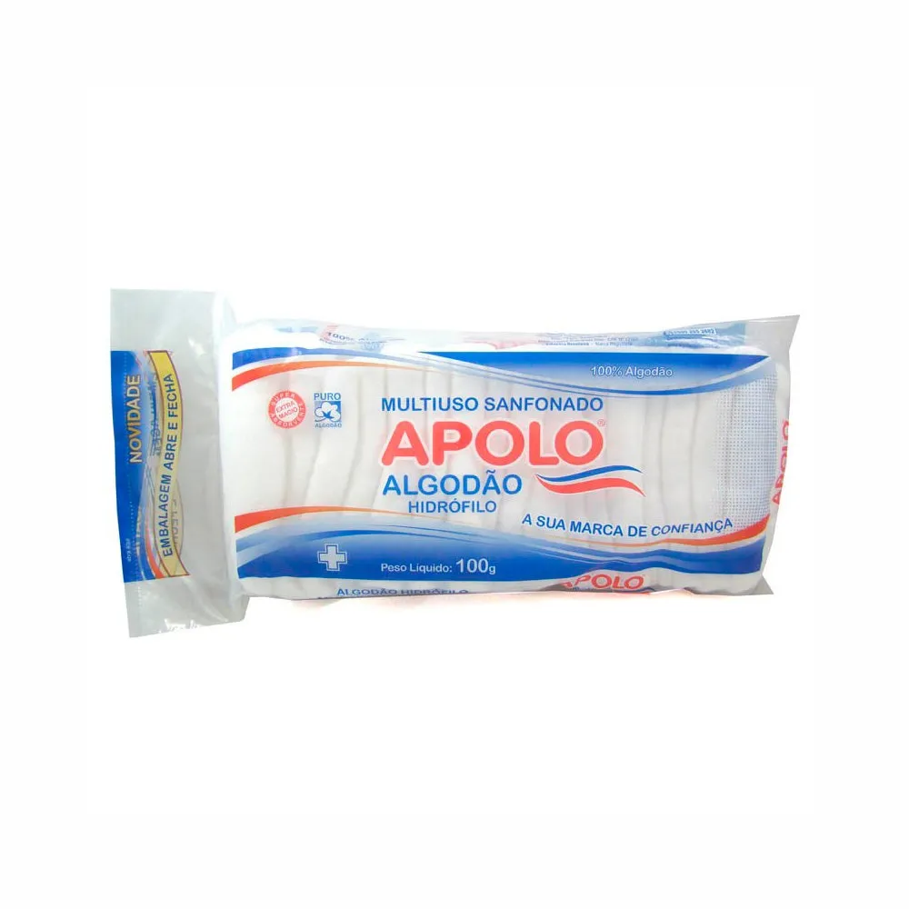 Algodão Apolo Multiuso Sanfonado Zip Lock 100g