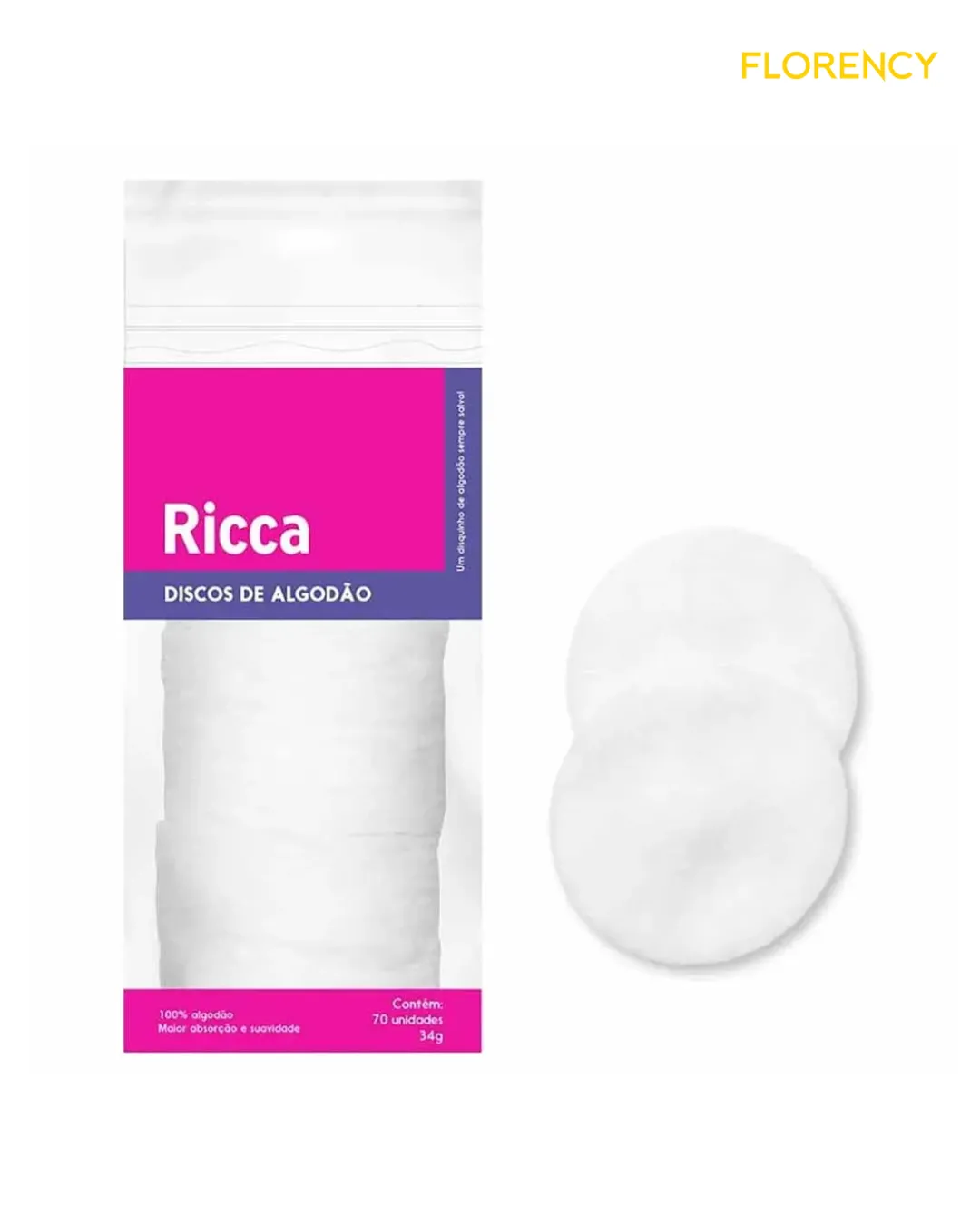 Algodão Ricca Em Disco Com 70un 33g