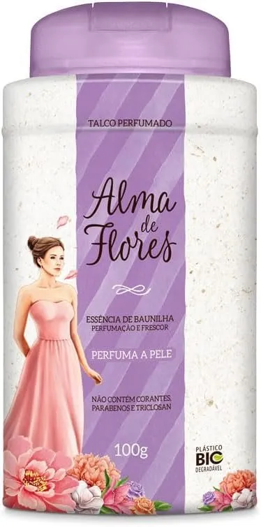 Alma de Flores Talco Perfumado Baunilha de 100g