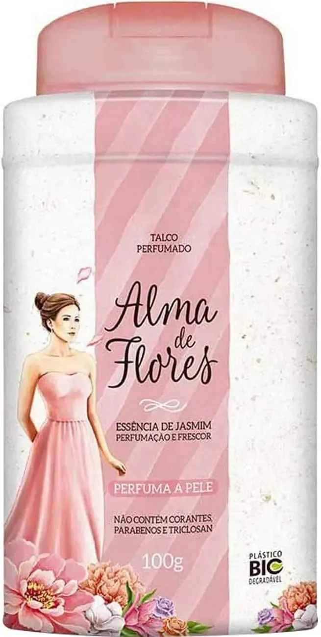Alma de Flores Talco Perfumado Jasmim de 100g