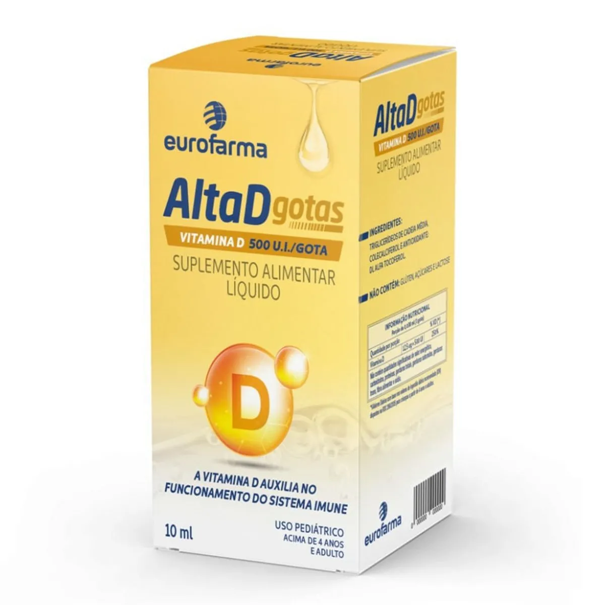 Alta D Vitamina D 500UI Gotas 10ml